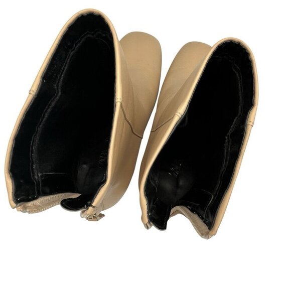 Zara Womens High Heel Ankle Boots Booties Tan Back Zipper EU 37 US 6.5 Mob Wife - Picture 9 of 16